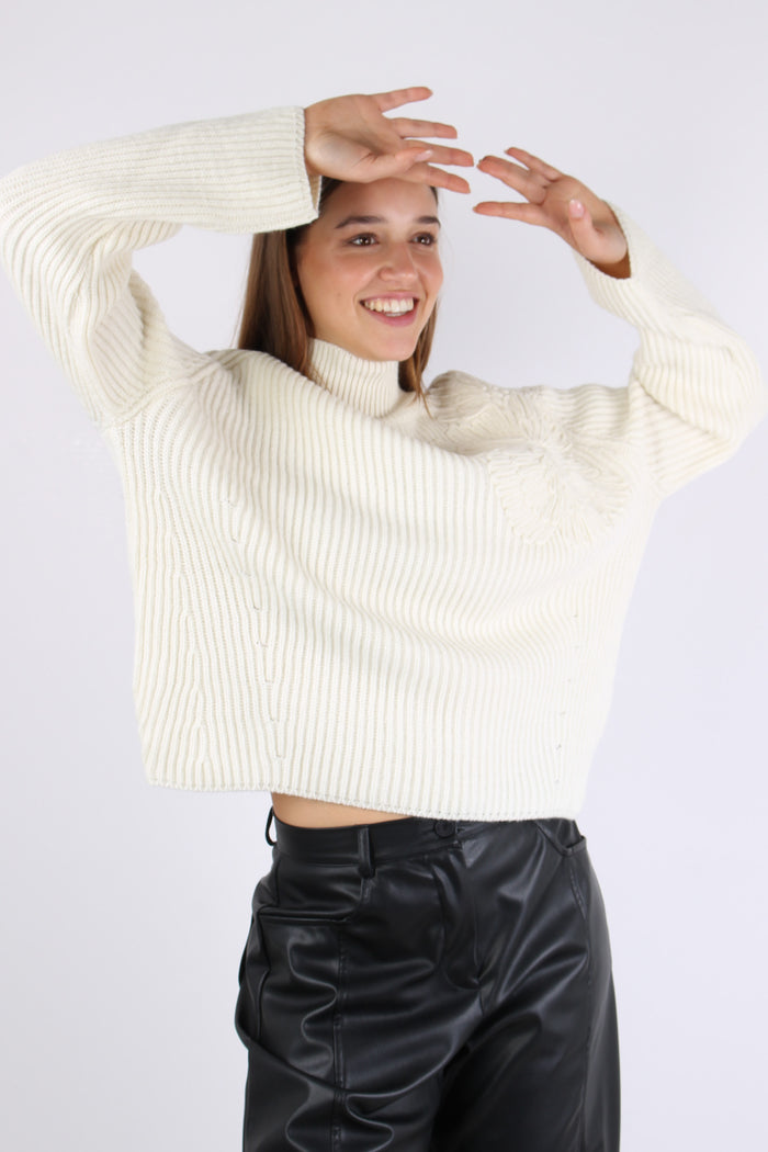 Maglia Collo Alto Star White-6