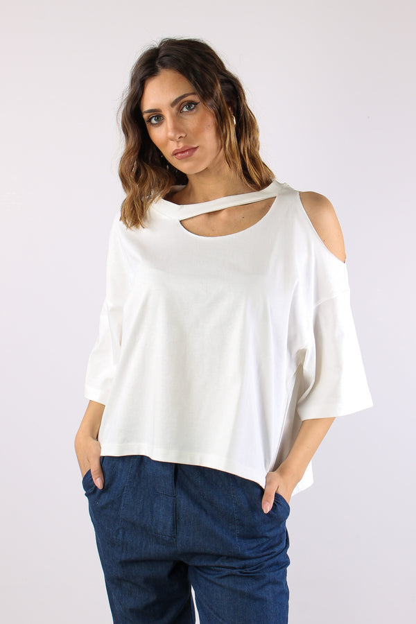 T-shirt Cut Out Panna-2
