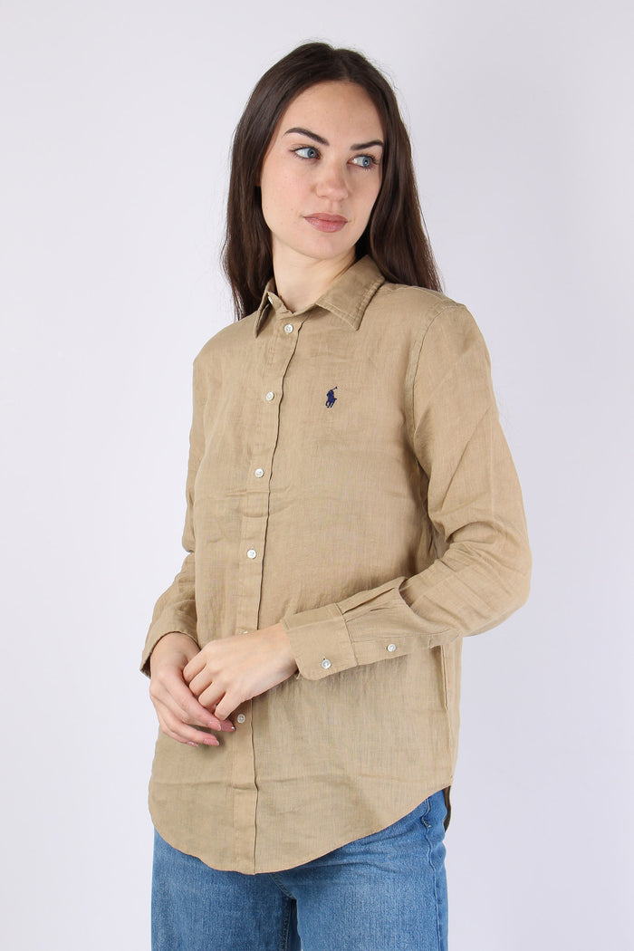 Camicia Classica Lino Coastal Beige-3