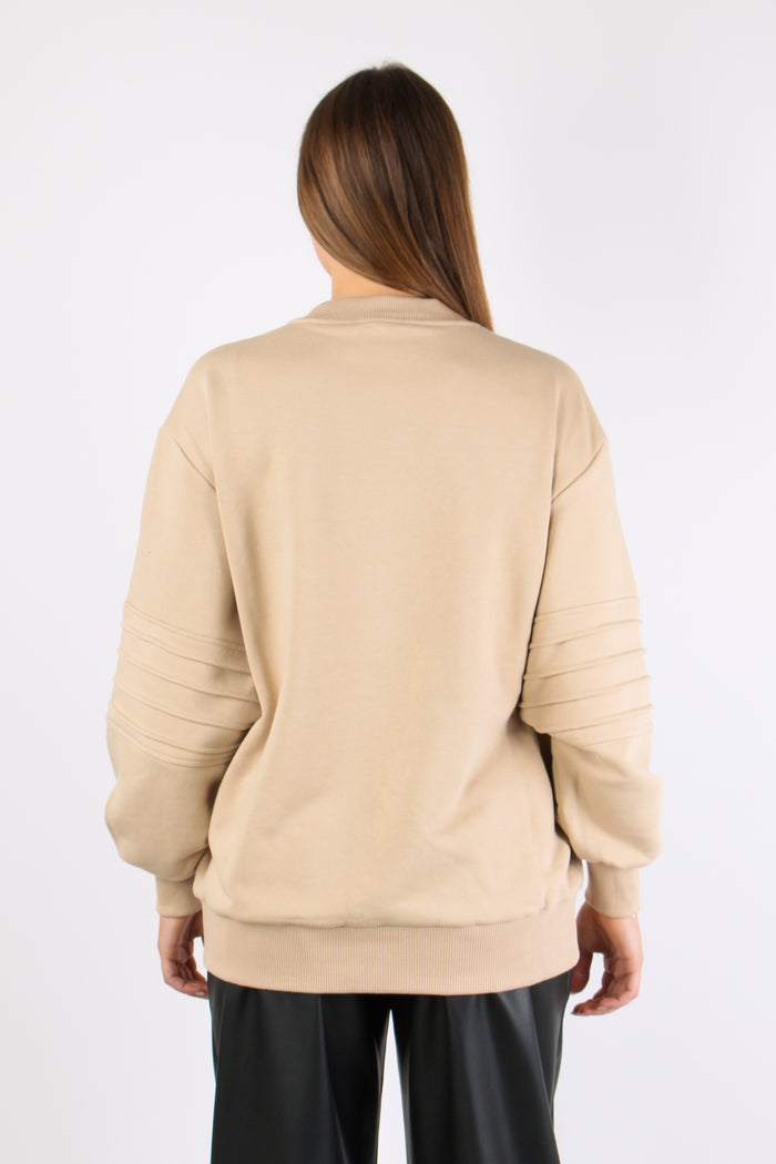 Felpa Logo Strass Vanilla-5