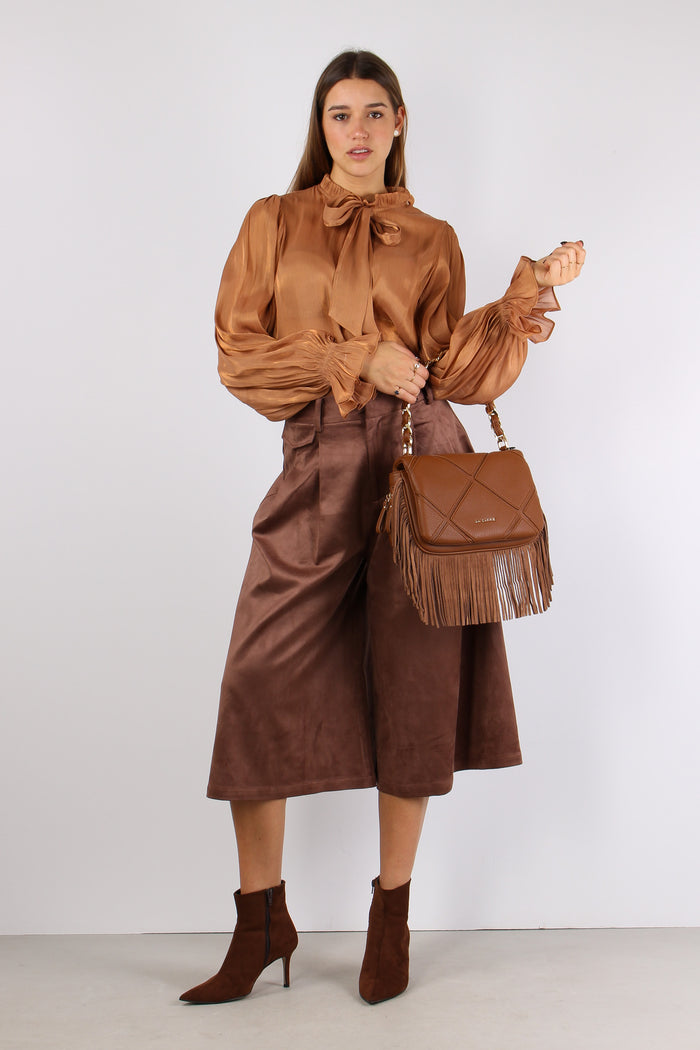 Camicia Fiocco Effetto Sfumato Miele