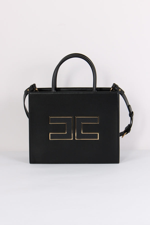 Shopping Rigida Grande Logo Nero