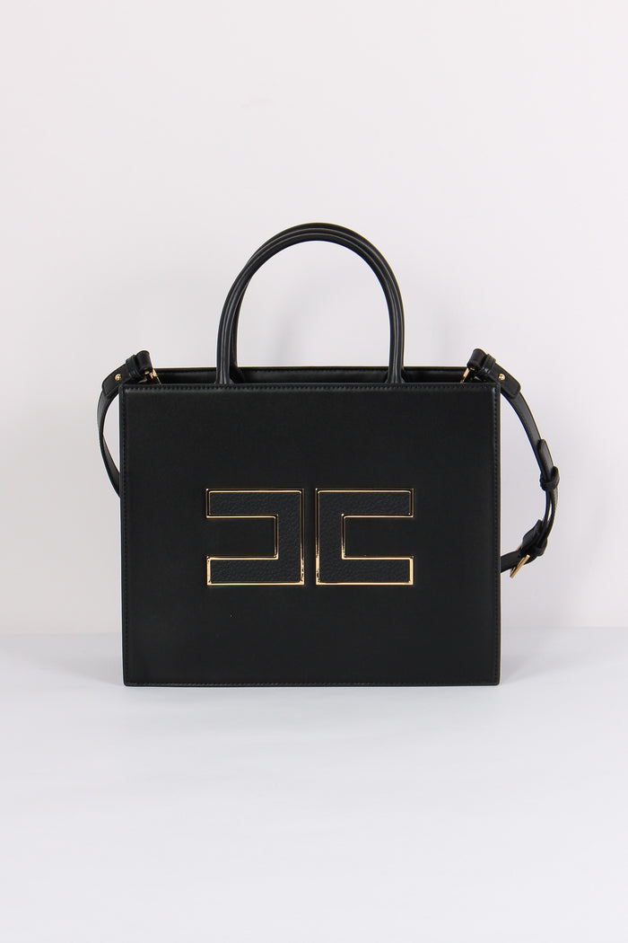 Shopping Rigida Grande Logo Nero