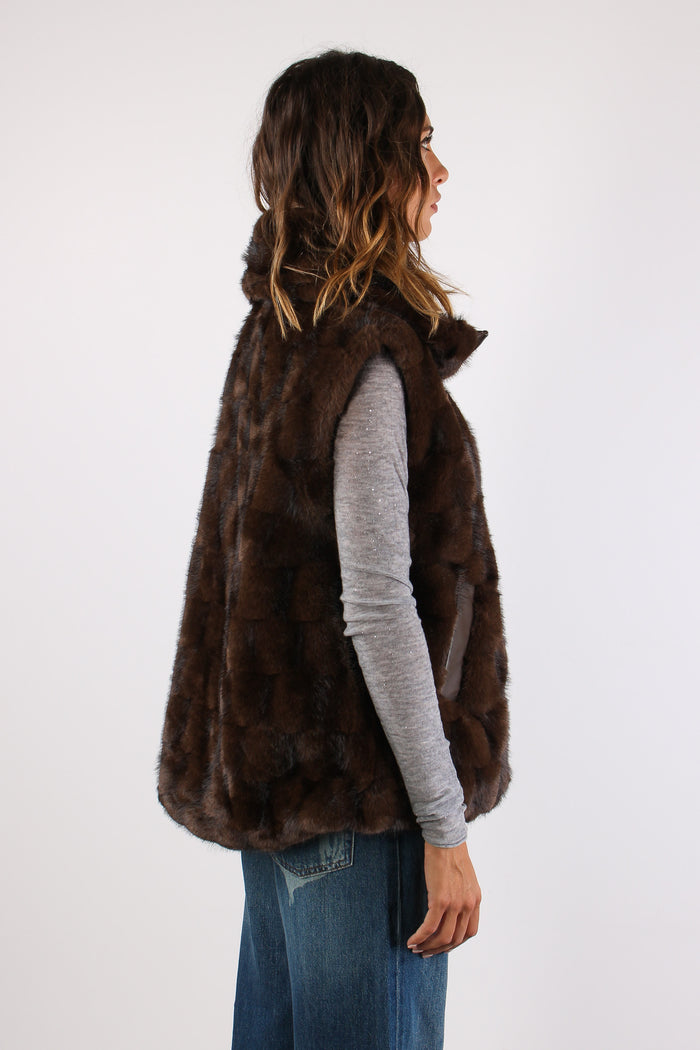 Glossinia Gilet Ecopelliccia Chicco Caffe-8