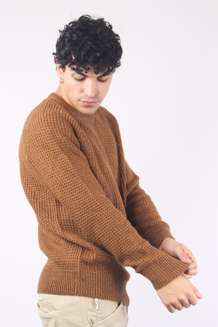 Girocollo Tweed Wool Caffe-4