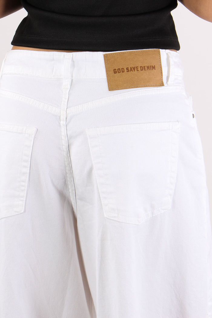 Pantagonna Vita Bassa Denim Bianco-7