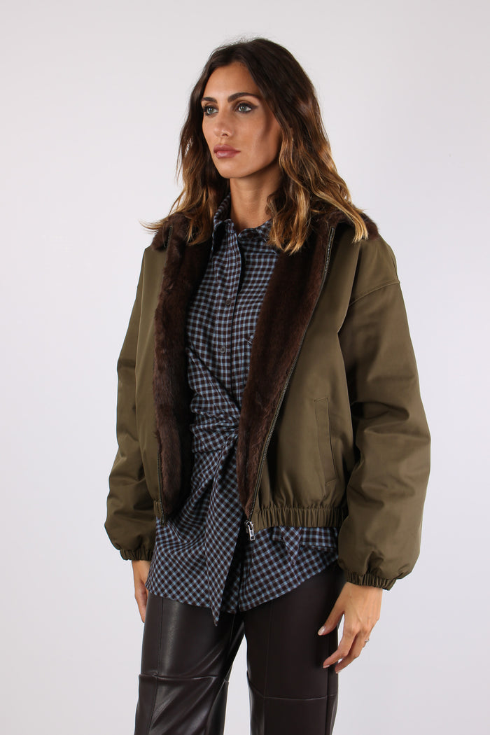 Bomber Inserto Ecopelliccia Militare-7