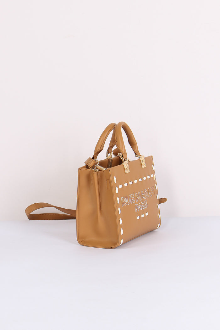 Shopping Mini Rigida Impunture Cognac-7