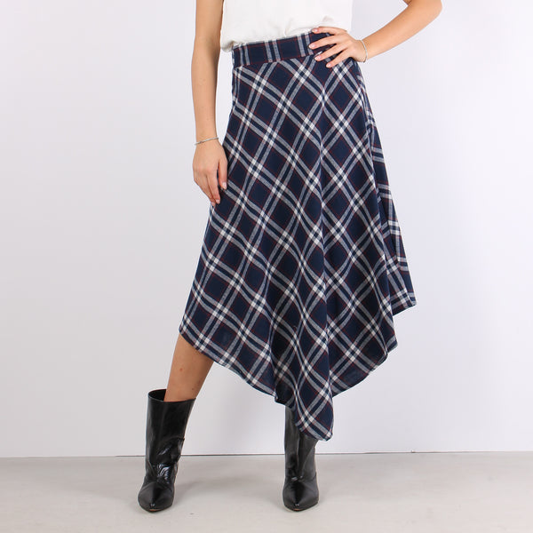 Gonna Punte Check Blu/bordeaux-2