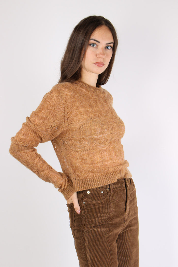 Maglia Traforata Mohair Tortora-4
