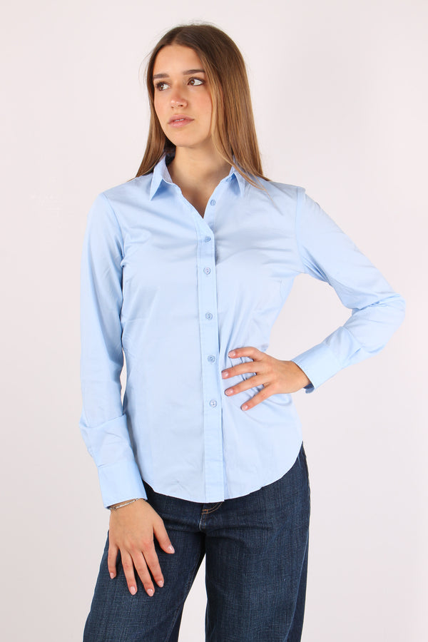 Camicia Slim Cotone Azzurro
