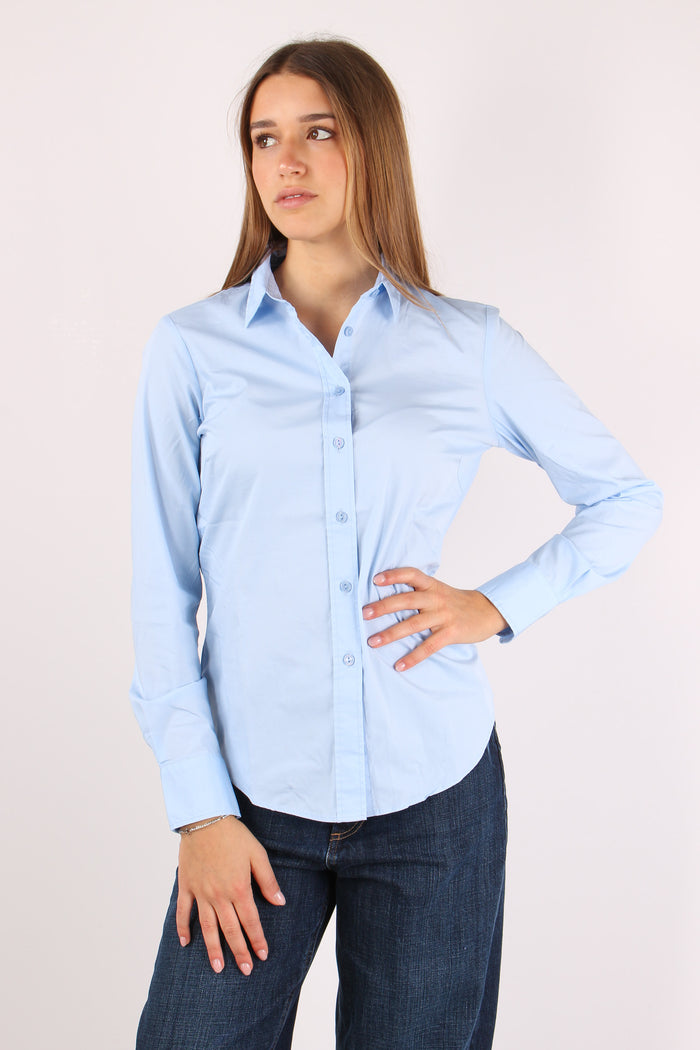 Camicia Slim Cotone Azzurro