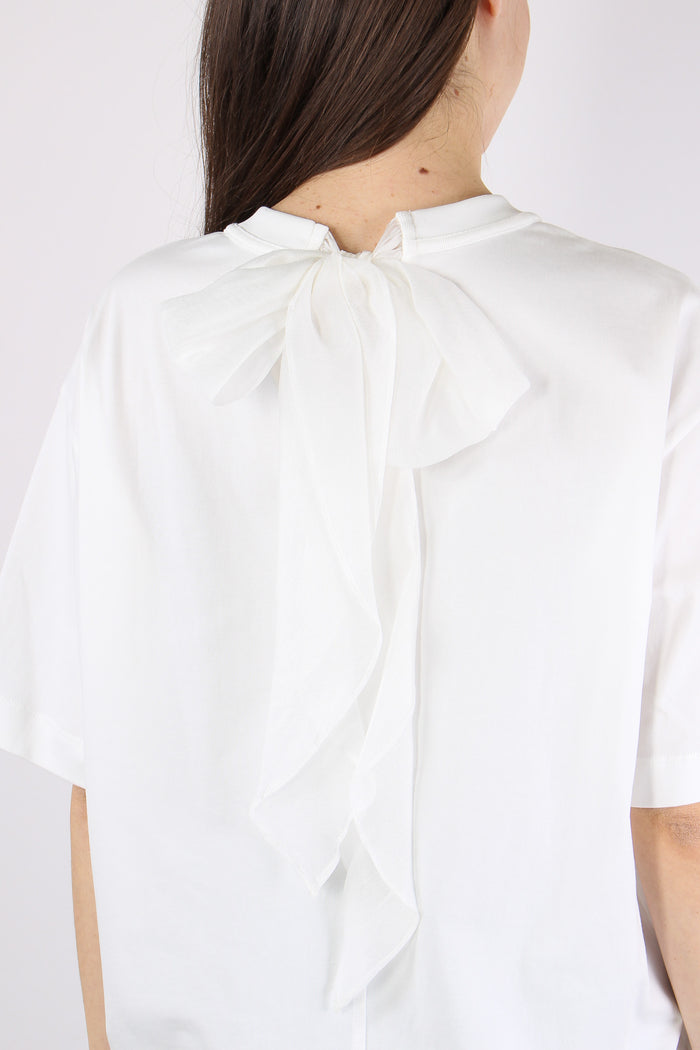 T-shirt Over Fiocco Dietro Bianco-6