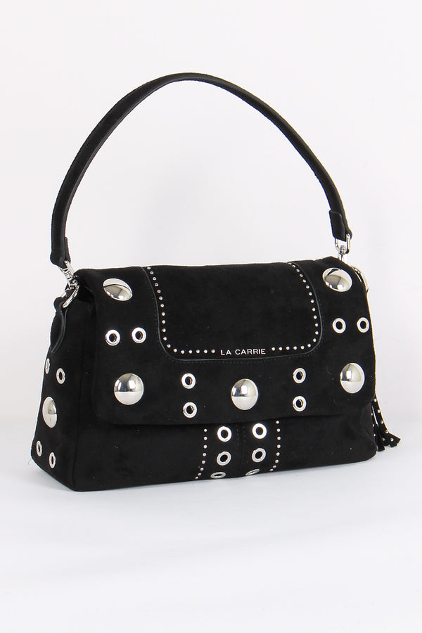 Tracolla Camoscio Maxi Borchie Black-2