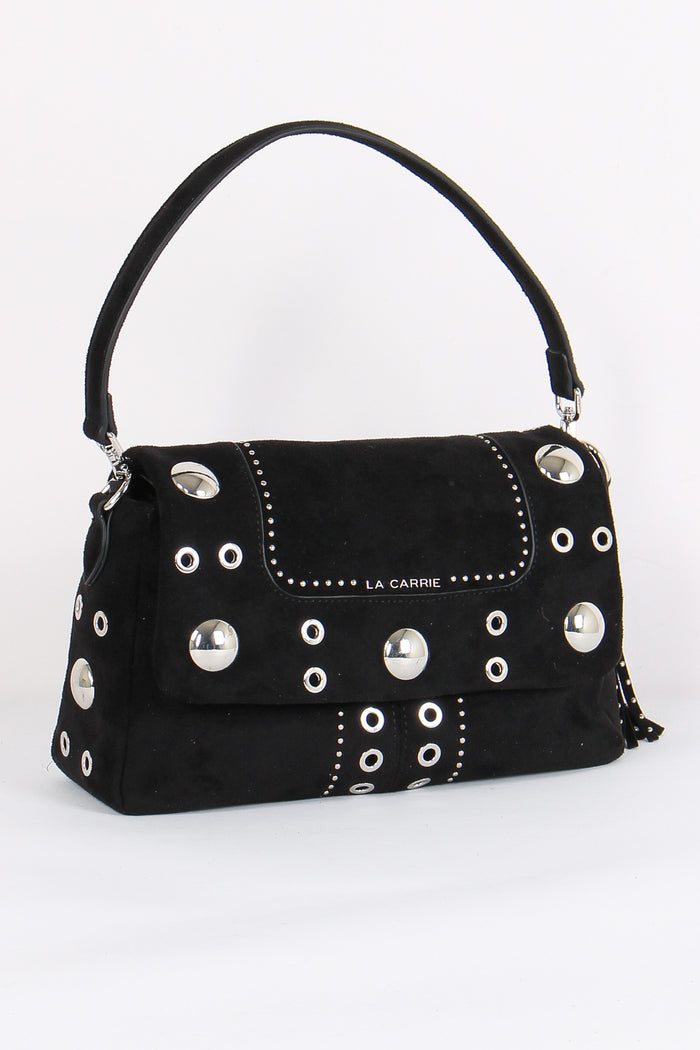 Tracolla Camoscio Maxi Borchie Black-2