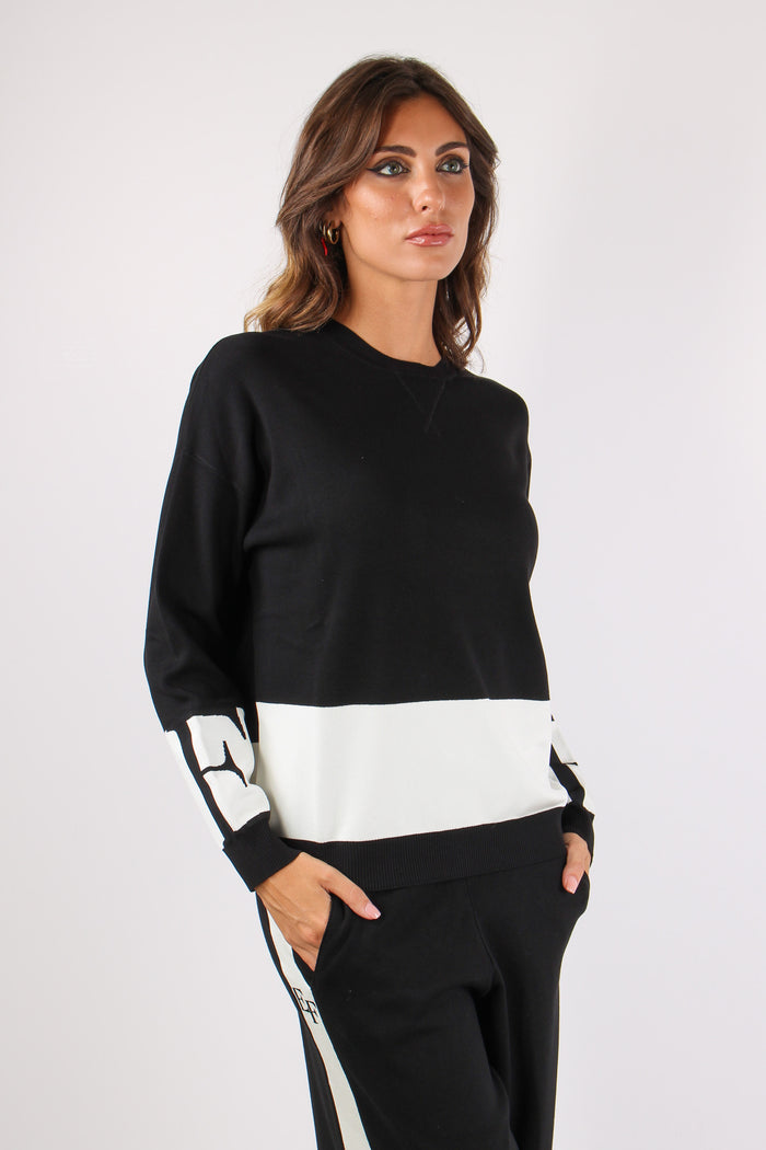 Maglia Banda Tricot Nero/milk-7