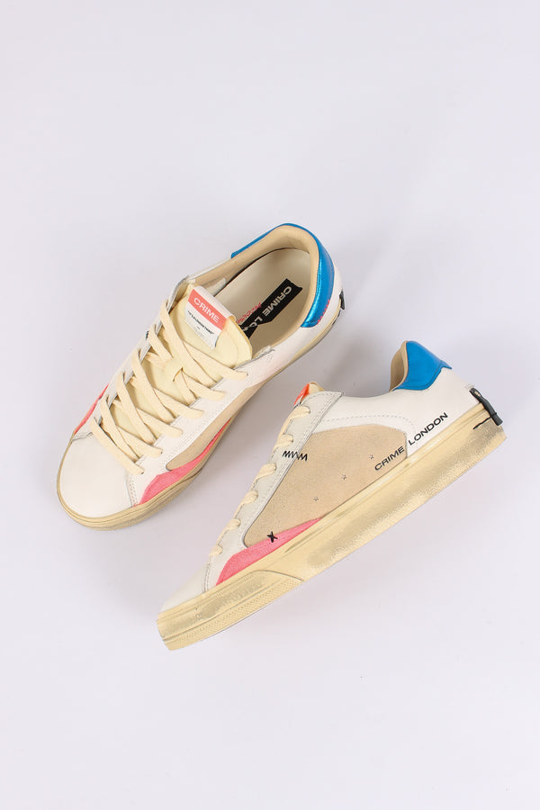 Sneakers Distressed Pacific Blue Bianco-2