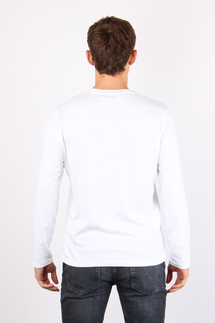 T-shirt Girocollo Ml Scritta White Tee-3