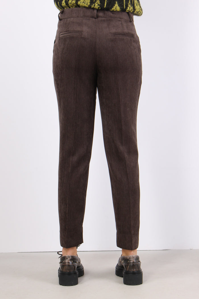 Pantalone Slim Velluto Resca Moro-5