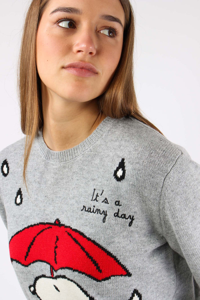 Girocollo Snoopy Loves Rain Grigio-8