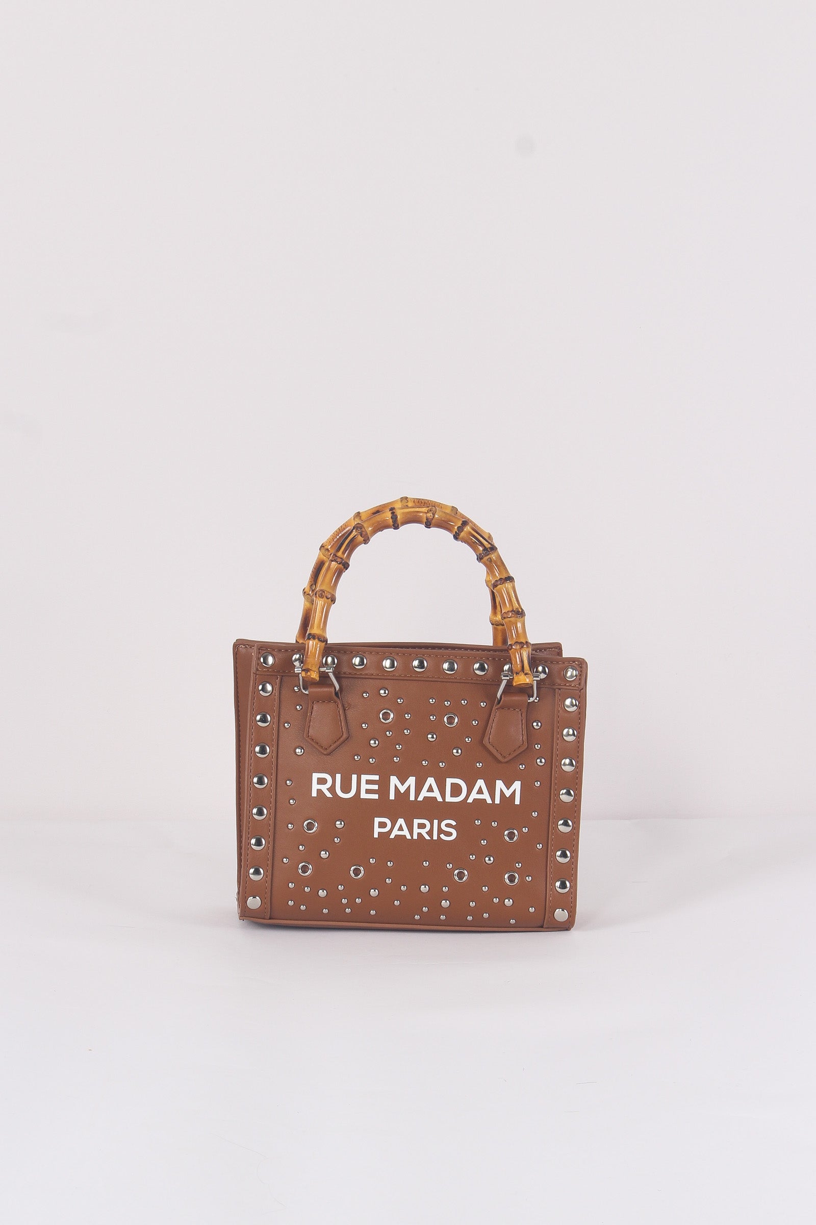 Borsa Manico Bambu Borchie Cognac » Fabbri Boutiques