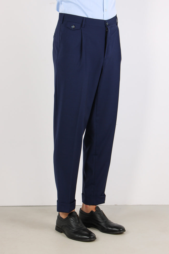 Pantalone Gamba Dritta Blu-5