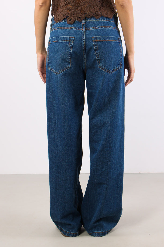 Denim Abbottonatura Asimmetric Denim Medio-4