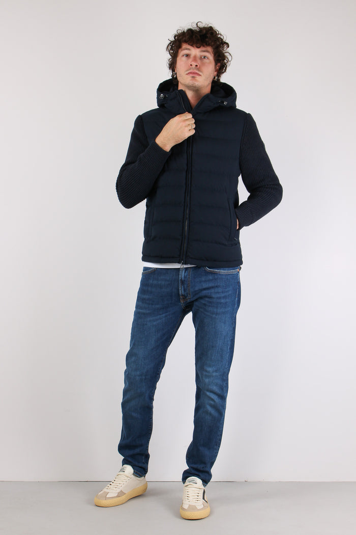 Giubbotto Bimateriale Inserto Navy