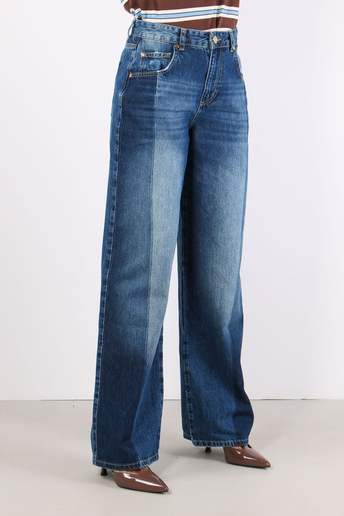 Jeans Banda Contrasto Blu-9