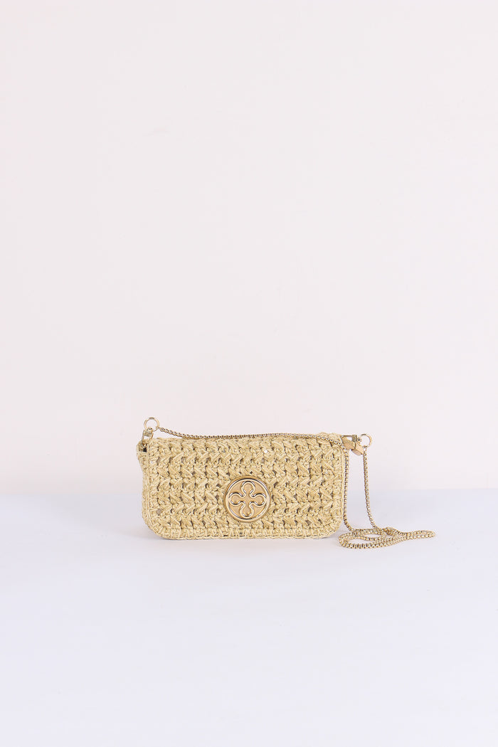Greta Pochette Crochet Laminat Oro