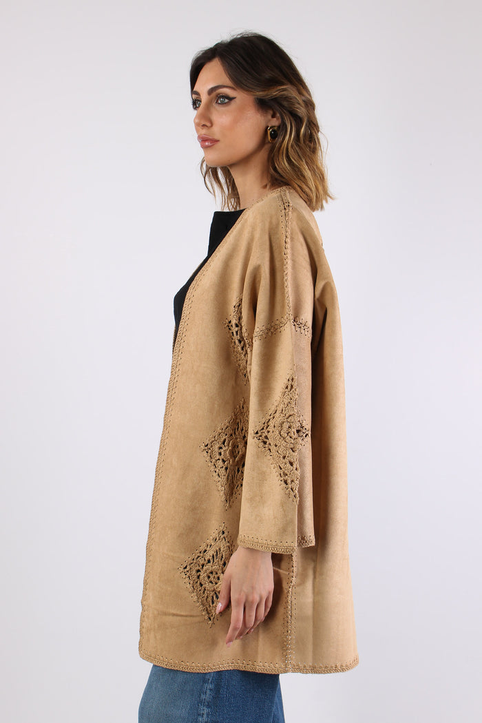 Kimono Eco Suede Ricami Suede-9
