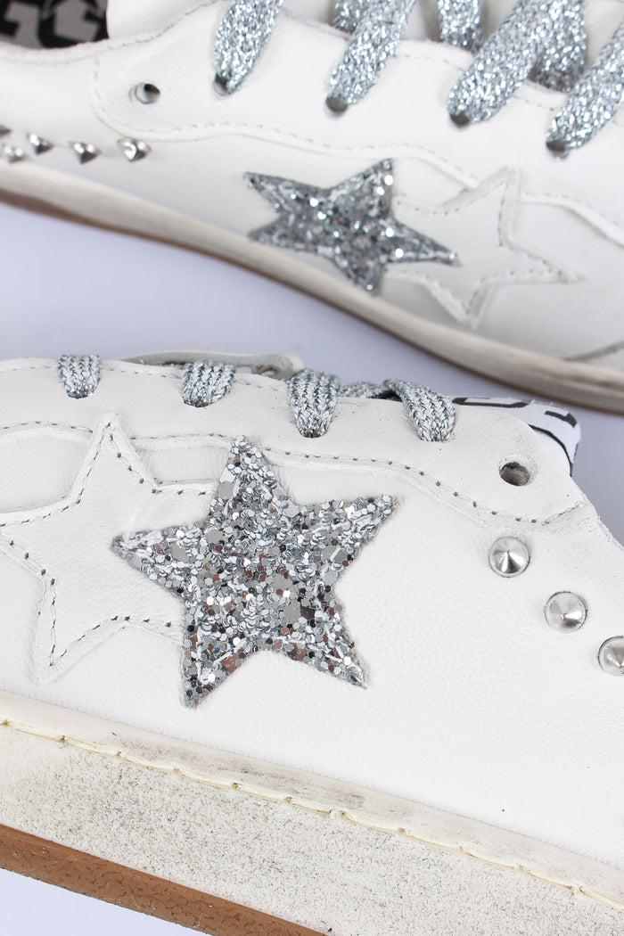 Sneakers Week Glitter Borchie Bianco/argento-7