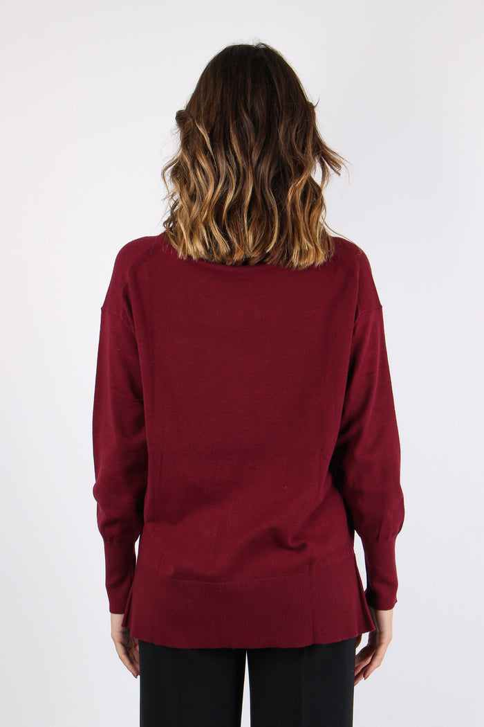 Maglia Over Viscosa Bordeaux-4