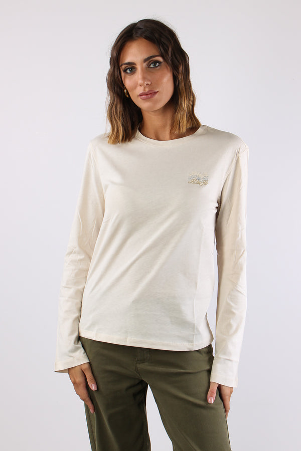 T-shirt M/l Mini Logo Alabastro-2