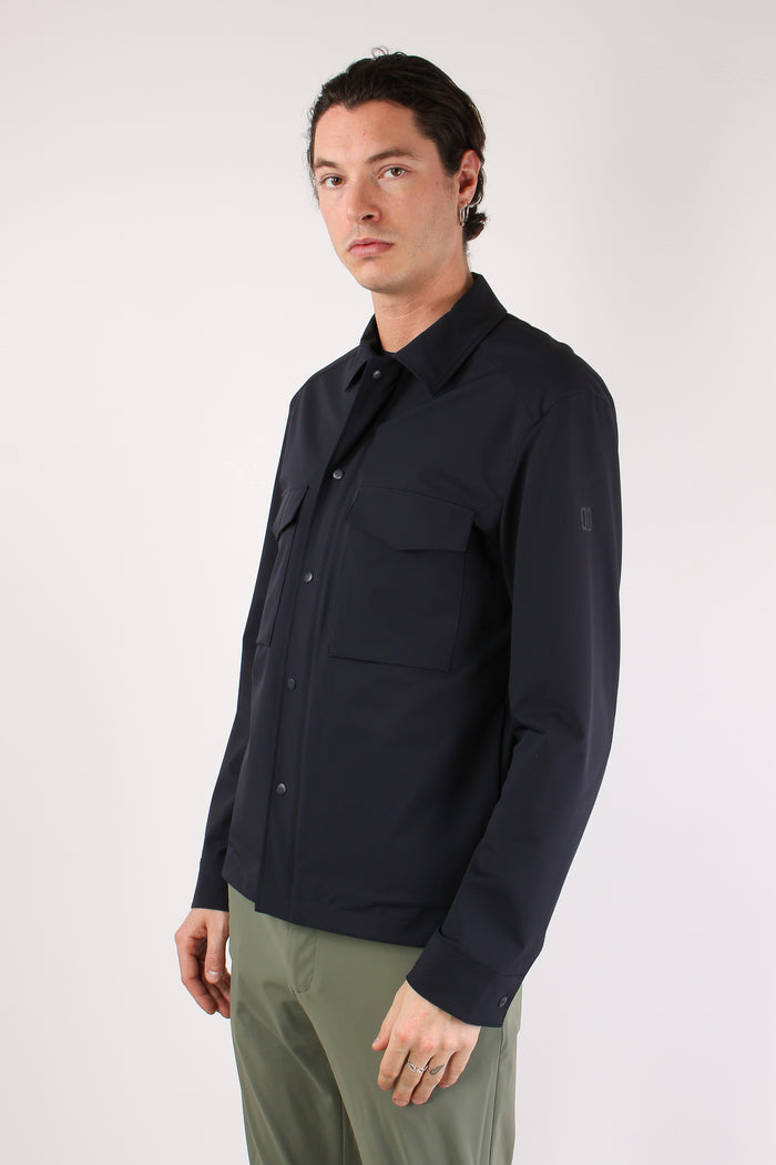 Giacca Over Tasca Toppa Navy-7