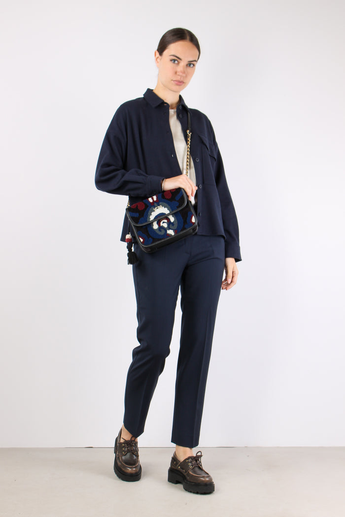 Canon Pantalone Fresco Lana Blu-5