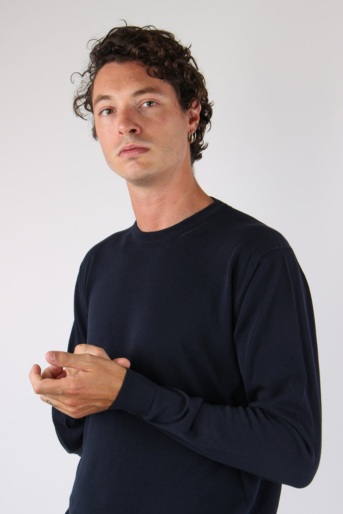 Maglia Girocollo Crepe Blu-7
