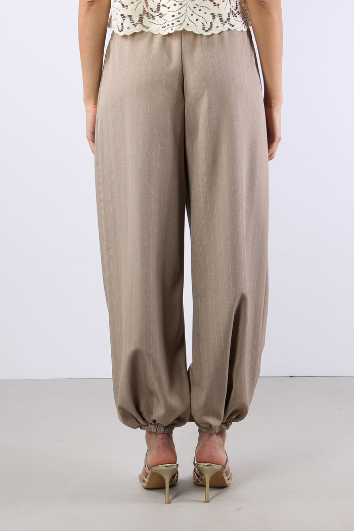 Pantalone Baloon Filo Lurex Beige-4