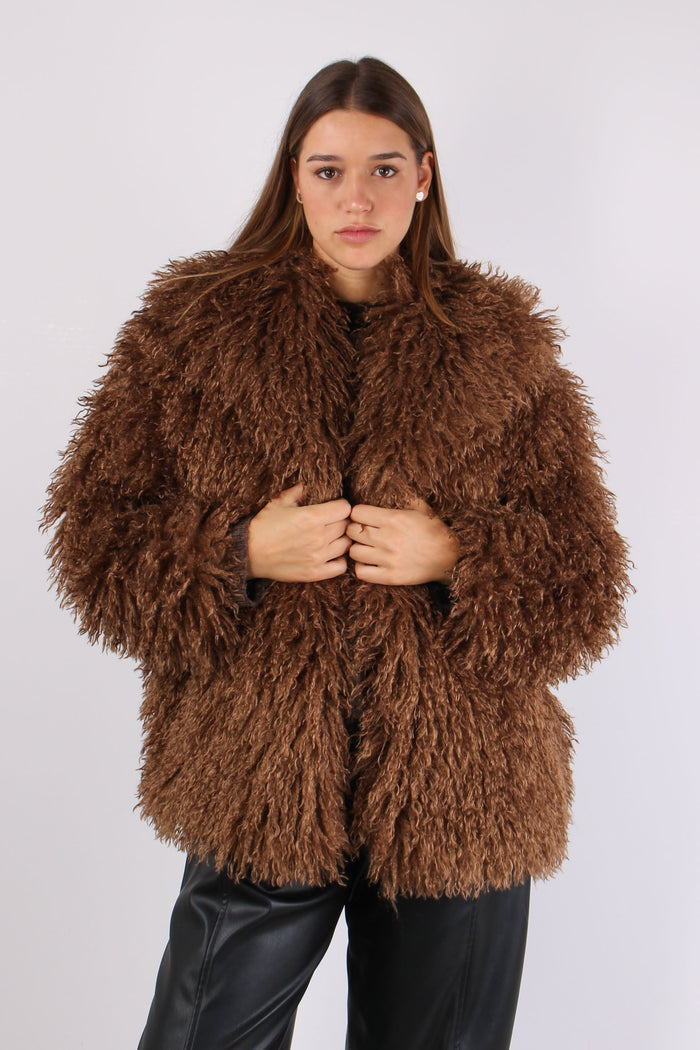 Ecopelliccia Mongolia Corta Brown-3