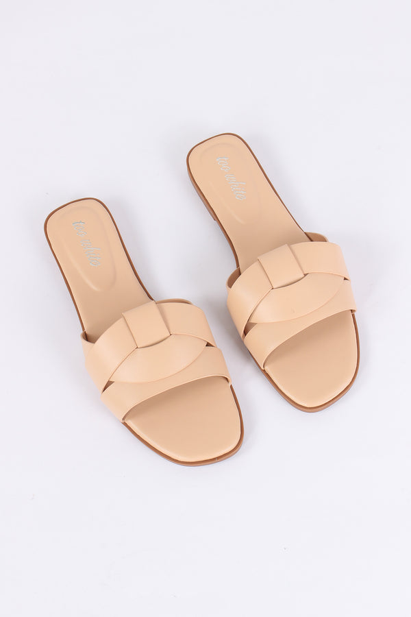 Ciabatta Incrocio Laminata Beige-2