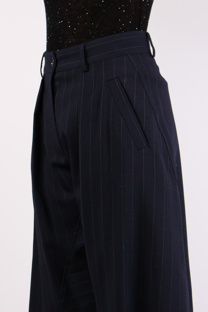 Pastasfoglia Pantalone Gessato Blu/bianco-8