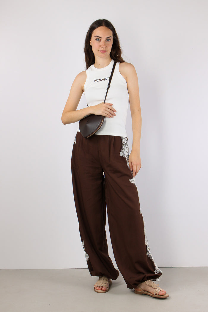 Pantalone Baloon Banda Pizzo Moro-6