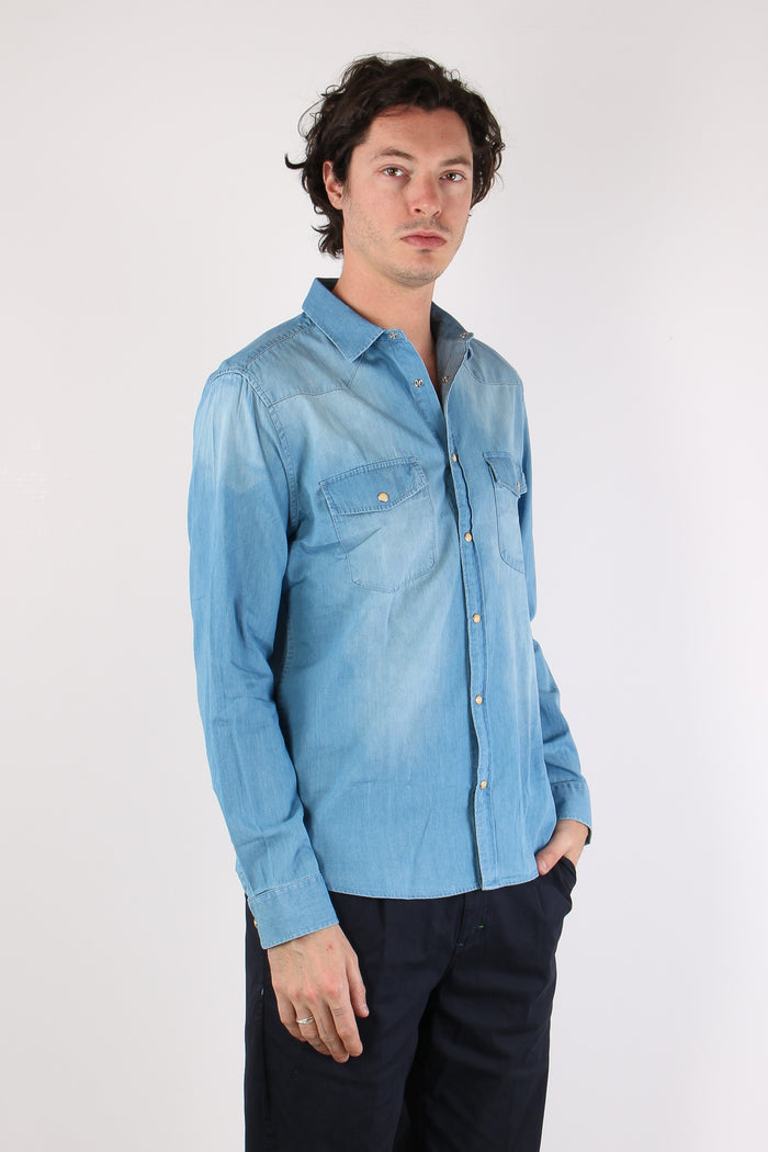 Camicia Denim Leggero Denim Chiaro-6