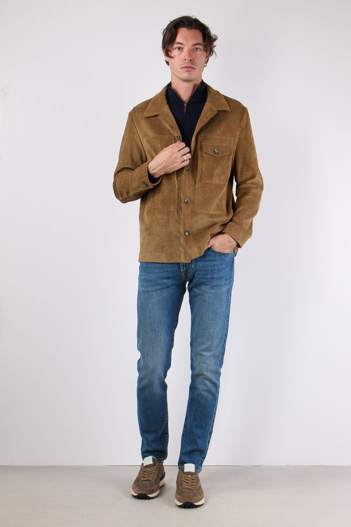 Spillo Giacca Camicia Velluto Cammello-4