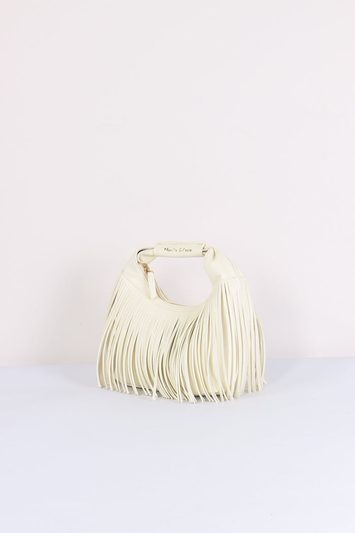 Sacca Mini Frange Off White-2