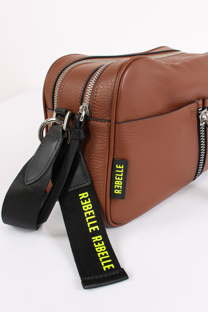 Alyssa Tracolla Doppia Zip Tas Chocolate-6