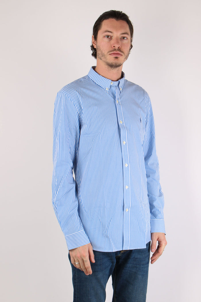 Camicia Slim Popeline Riga Light Blu/white-7
