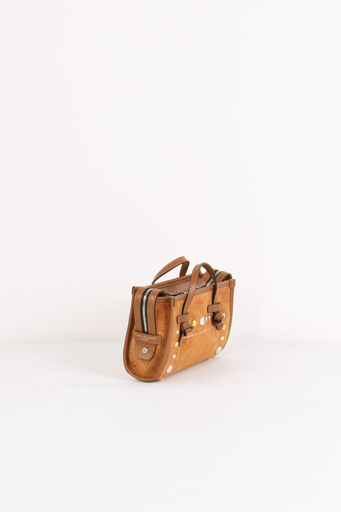 Mini Shopping Inserto Borchie Caramello-7