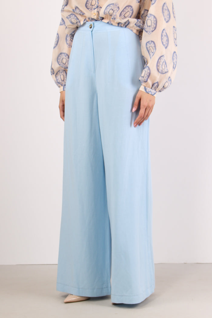 Pantalone Palazzo Misto Viscos Polvere-3