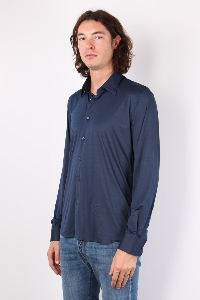 Camicia Oxford Elasticizzata Blu-6